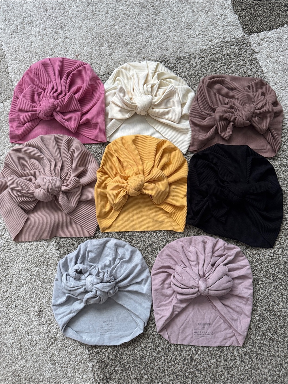 8pc Baby Knotted Turban Beanie